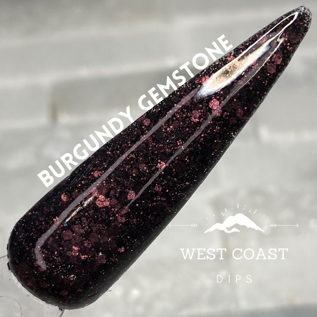 Burgundy Gemstone Dip Powder