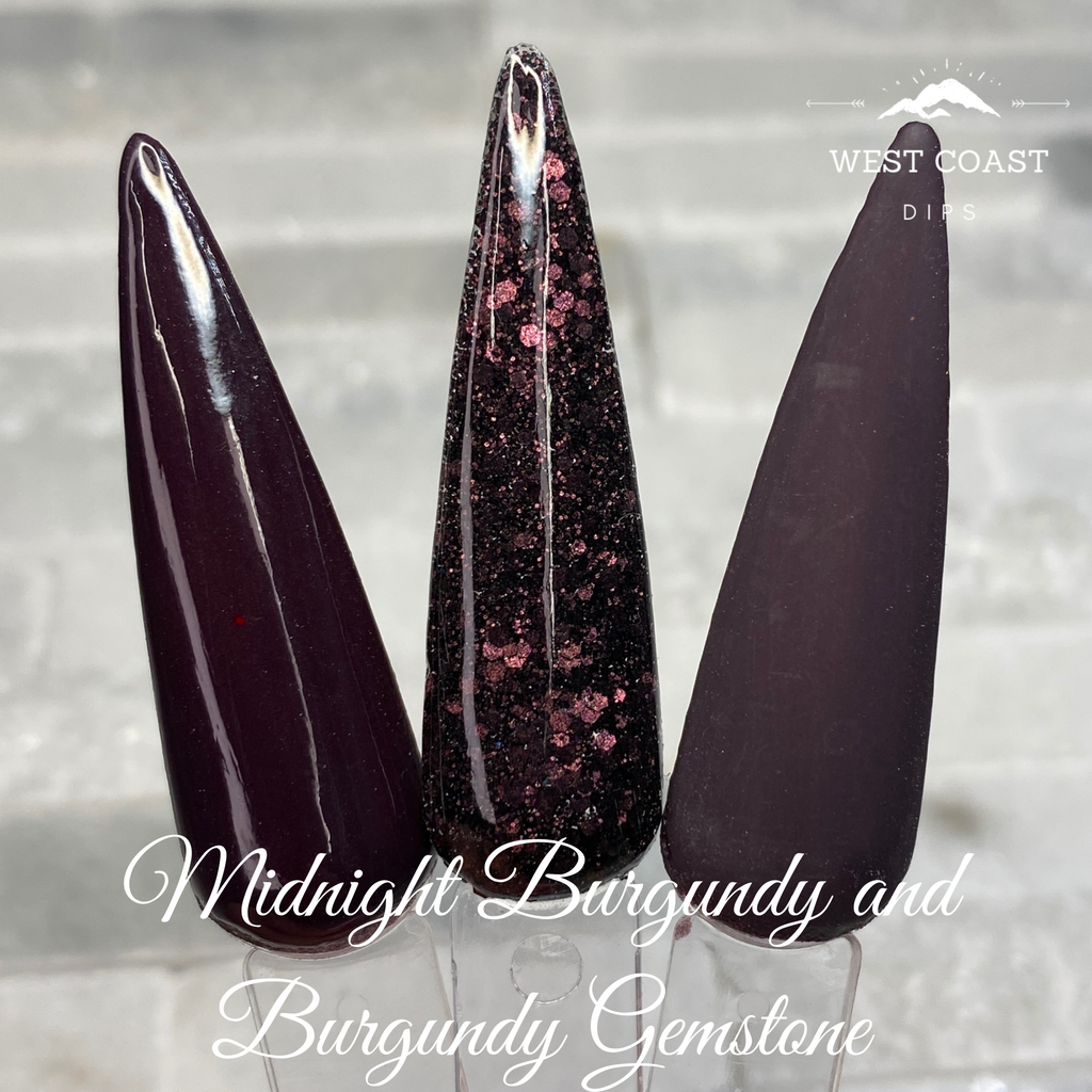 Burgundy Midnight Gemstone Dip Powder Duo