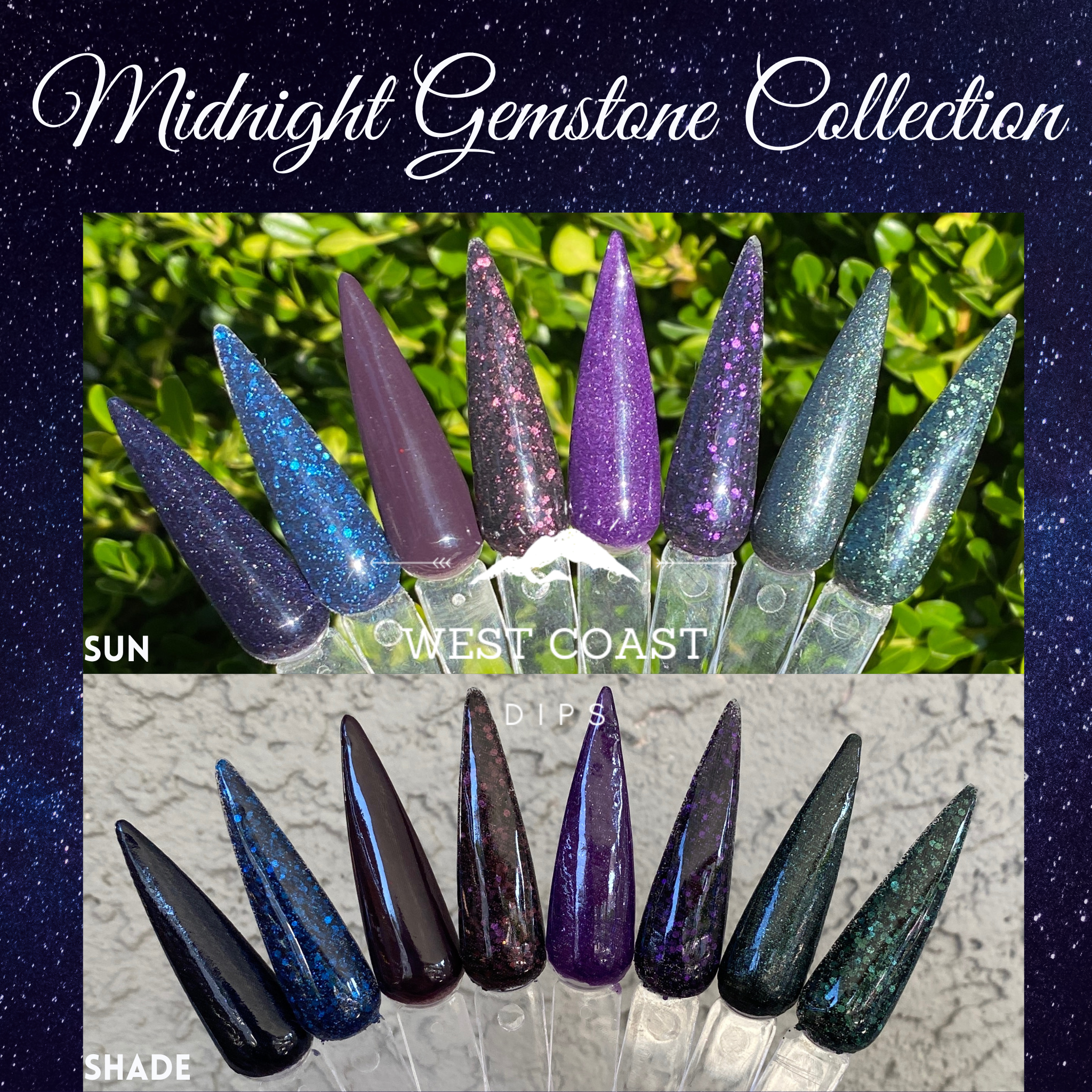 Purple Midnight Gemstone Dip Powder Duo