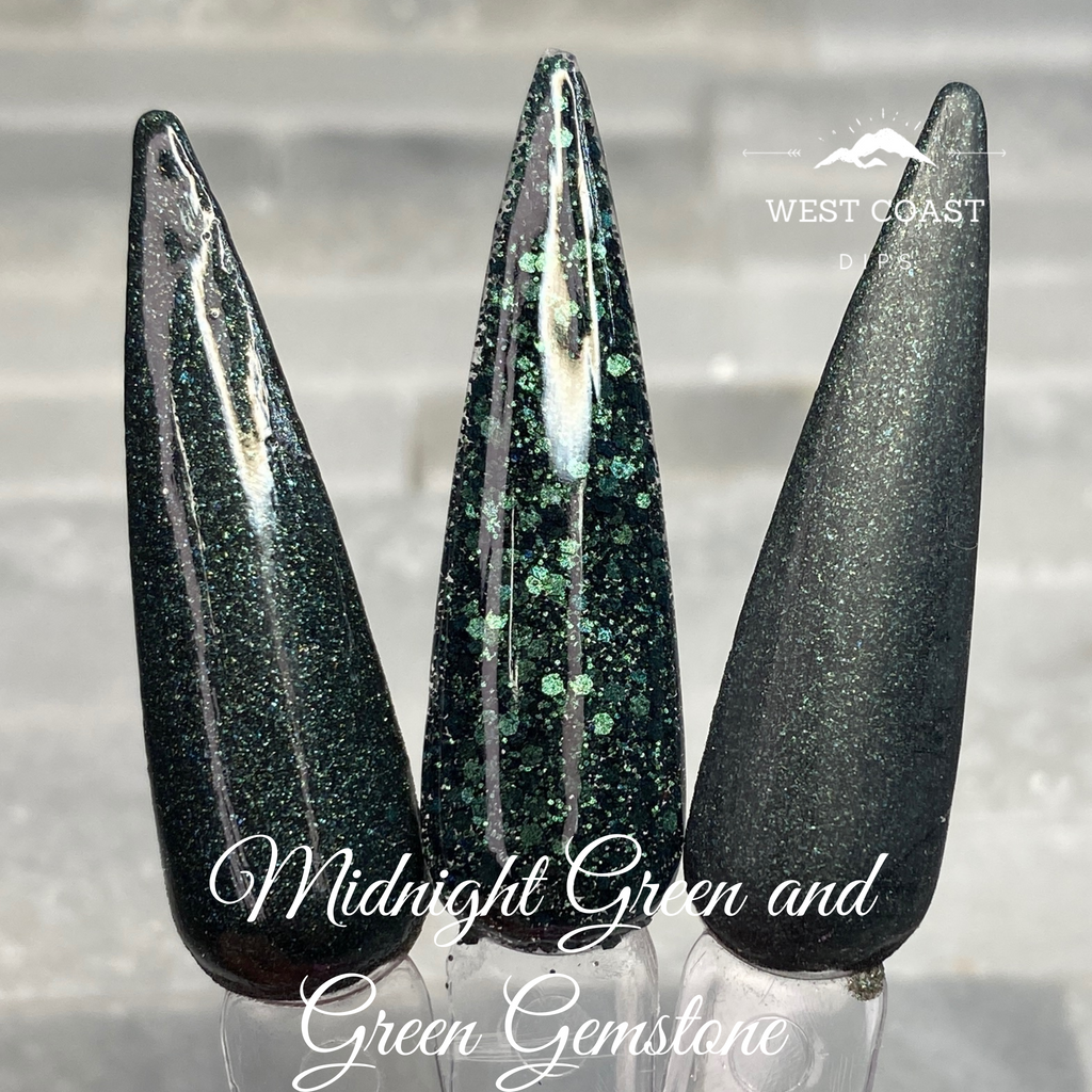 Green Midnight Gemstone Dip Powder Duo