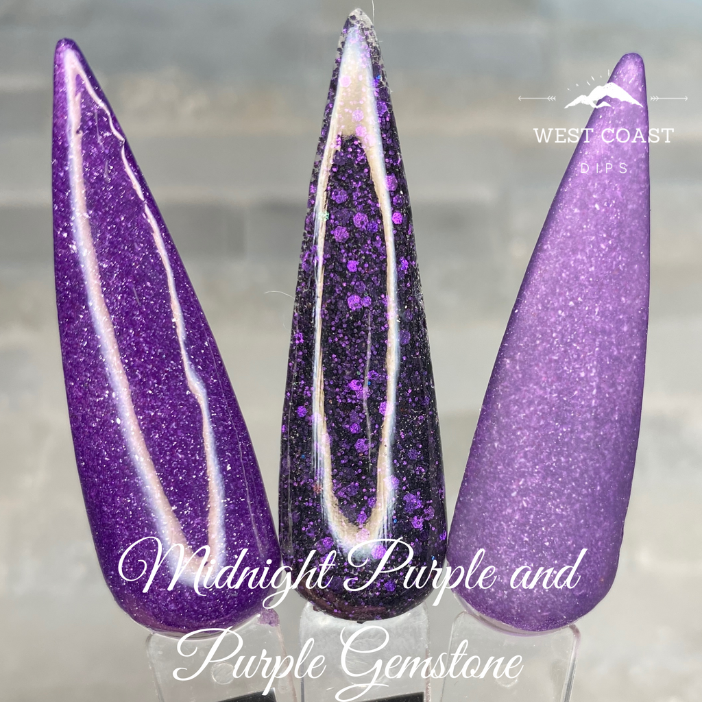 Purple Midnight Gemstone Dip Powder Duo