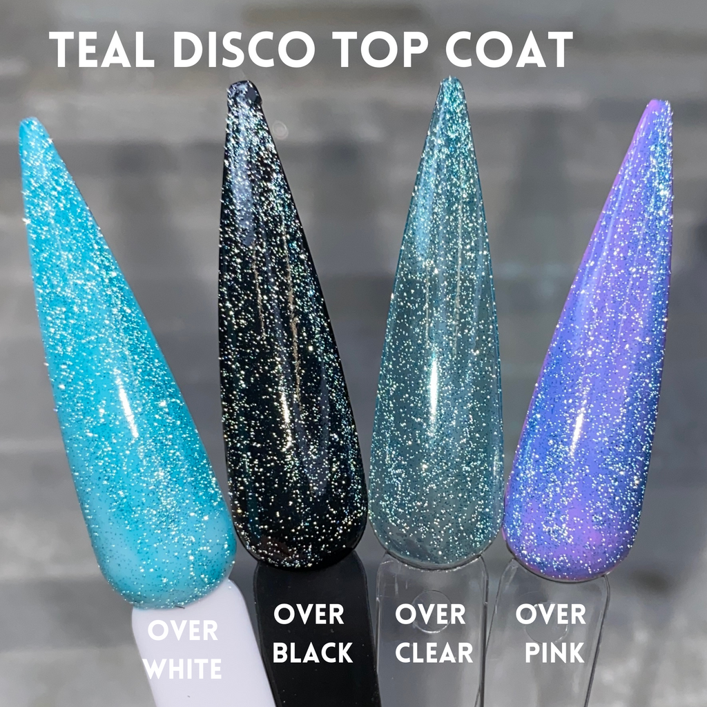 Teal Reflective Disco Top Coat